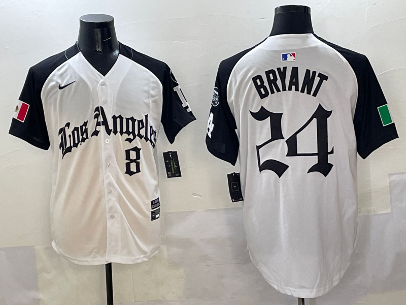 Men's Los Angeles Dodgers Kobe Bryant #8-24 White Jersey